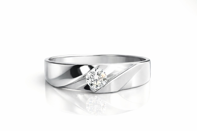 Briliáns bújtatott köves 0.07CT eljegyzési gyűrű vagy jegygyűrű - Fehér arany